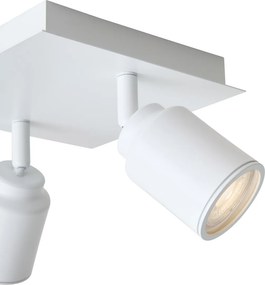 Faretto da bagno moderno bianco quadrato 2 luci IP44 - Ducha