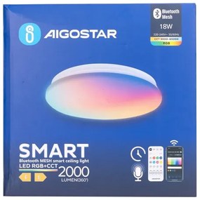 Aigostar LED RGBW plafoniera bagno 18W 230V IP44 con telecomando