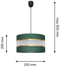 Lampadario a sospensione con filo HELEN 1xE27/15W/230V diametro 35 cm verde/oro