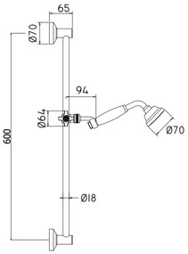 Paffoni Belinda Zsal070 asta doccia 73 cm con saliscendi doccetta e flessibile cromo