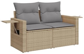 Set Divano da Giardino 5 pz con Cuscini Beige in Polyrattan