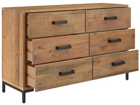 Credenza marrone 110x35x70 cm in legno massello di pino