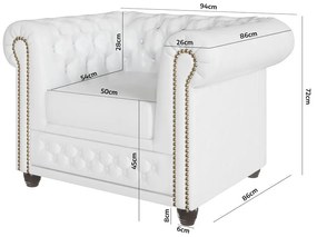 Poltrona in similpelle bianca York - Ropez