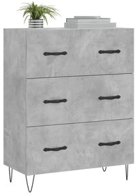 Credenza grigio cemento 69,5x34x90 cm in legno multistrato