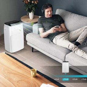 Costway Condizionatore d'aria portatile 4-in-1 da 12000BTU/14000BTU, AC con ventilatore a velocità multipla telecomando Bianco