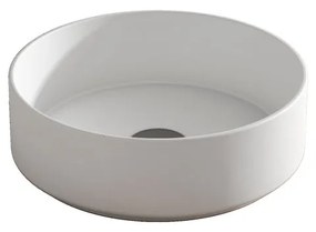 Lavabo da appoggio tondo in ceramica bianco