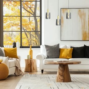 Lampadario a sospensione con filo ARCADIA 3xE27/60W/230V oro/fumé