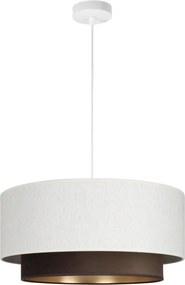 Lampada a sospensione su cavo NATIA 1xE27/60W/230V Ø 45 cm bianco/marrone