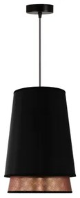 Duolla - Lampadario a sospensione con filo BELL SHINY 1xE27/15W/230V diametro 25 cm nero/rame