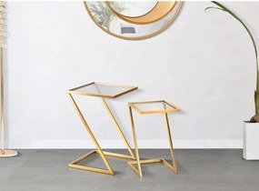 Set di 2 tavoli contenitori con piano in vetro 40x40 cm Zet - Mauro Ferretti