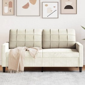 Divano A 2 Posti Crema 140 Cm İn Velluto /