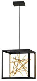 Lampadario Industrial Nordico Styx Acciaio Nero Oro Led Integrato 48W 3000K