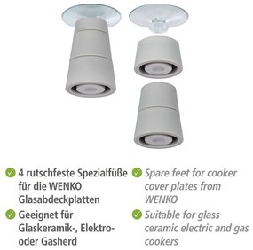 Set di 4 piedini per il coperchio universale in vetro della stufa - Wenko