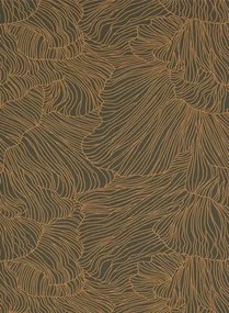 Ferm Living Carta da parati Coral - Dark Green/ Gold