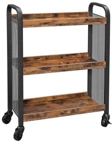 Tavolino da servizio MARGE marrone/nero