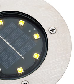 Faretto da terra moderno in acciaio con LED integrato IP65 solare - Terry