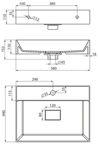 Sapho - Lavabo da appoggio GODIVA 58x44 cm marmo/bianco