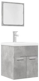 Set Mobili Da Bagno 2 Pz Grigio Cemento İn Legno Multistrato /