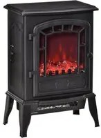 Easycomfort Camino Elettrico con Effetto Fiamma, Temperatura Regolabile 1000W-2000W, Copertura 20-25m, 39x24x56.5cm, Nero