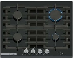 Piano cottura a gas Bosch PRP6A6H40 con 4 zone Nero [HZBOSYG6A6H4000]