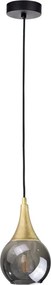 Lampadario a sospensione con filo LACRIMA SMOKY 1xE27/60W/230V