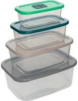 Set 4 contenitori per alimenti in plastica
