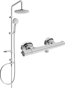 Mexen Carl set doccia esterno con soffione e rubinetto termostatico Slim, cromo - 77105240-00
