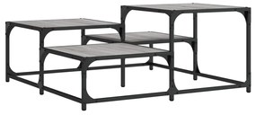 Tavolino salotto grigio sonoma 87,5x87,5x40cm legno multistrato