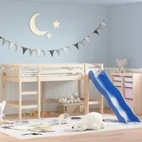 Letto Soppalco con Scivolo Bambini 90x200cm Legno Massello Pinocod mxl 132557