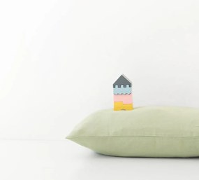 Federa per bambini in lino verde Natura, 40 x 60 cm Sage - Linen Tales