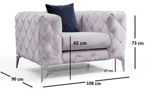 Poltrona grigio chiaro Como - Artie