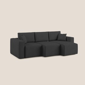 Morfeo divano con 3 sedute estraibili in morbido tessuto impermeabile T02 nero