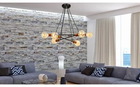 Lampadario a Sospensione BRAVO 6 BLACK Colore del corpo Nero