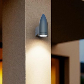 Applique da Parete a Cono per esterni, IP65 GU10 - Grigia Colore del corpo Grigio