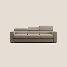 Dylan divano a 3 sedute con pouf estraibile poggiapiedi in tessuto simil cotone impermeabile T13