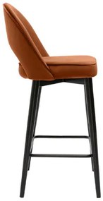 Sgabello da bar design in velluto terracotta e metallo H69 cm BELLEROSE