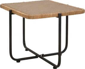 Tavolino da salotto nero/di colore naturale in rattan 55x75 cm Cebu – Mauro Ferretti