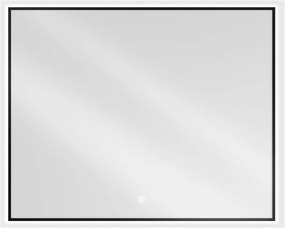 Mexen Erma specchio da bagno retroilluminato 100 x 80 cm, LED 6000K, anti-appannamento, cornice nera - 9814-100-080-611-70