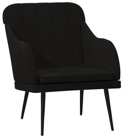 Poltrona nera 63x76x80 cm velluto