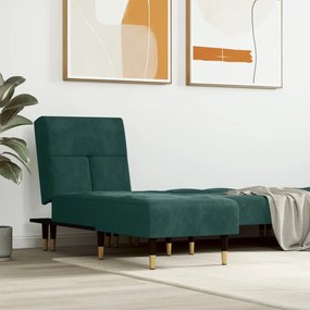 Chaise Longue İn Velluto Verde Scuro /