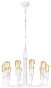 Lampadario a sospensione con catena TIFFANY 10xE27/60W/230V bianco