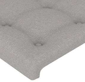 Testiera ad orecchio grigio chiaro 147x16x118/128 cm in tessuto