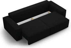 Divano letto nero in tessuto bouclé 247 cm Jodie - Micadoni Home