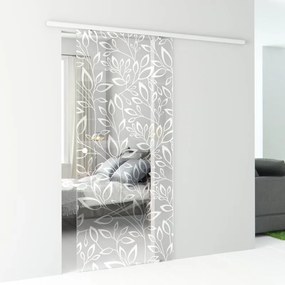 Porta scorrevole reversibile Spring in alluminio trasparente, L 96 x H 215 cm, con binario Atena