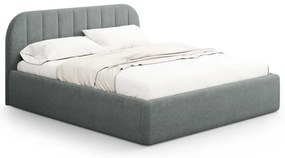 Letto matrimoniale imbottito grigio scuro con contenitore con rete inclusa 200x200 cm Juno – Windsor &amp; Co Sofas