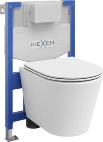 Mexen Rico kit da incasso per WC telaio Fenix XS-F con vaso WC e sedile a chiusura rallentata, bianco opaco - 68030724001