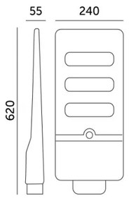 Lampada stradale solare LED con sensore URBI LED/8W/3,2V 6500K IP54 + +TC