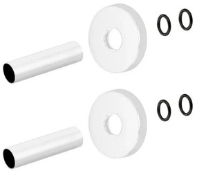 Kit copritubo per termoarredo universale in ottone con finitura bianca