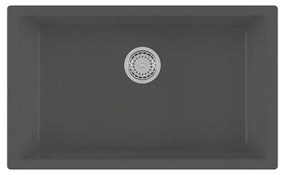 Lavello integrato 1 vasca GALASSIA Ceramica ceramica L 46 x L 76 cm nero