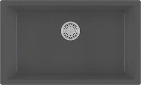 Lavello integrato 1 vasca in ceramica nero GALASSIA Ceramica L 46 x L 76 cm